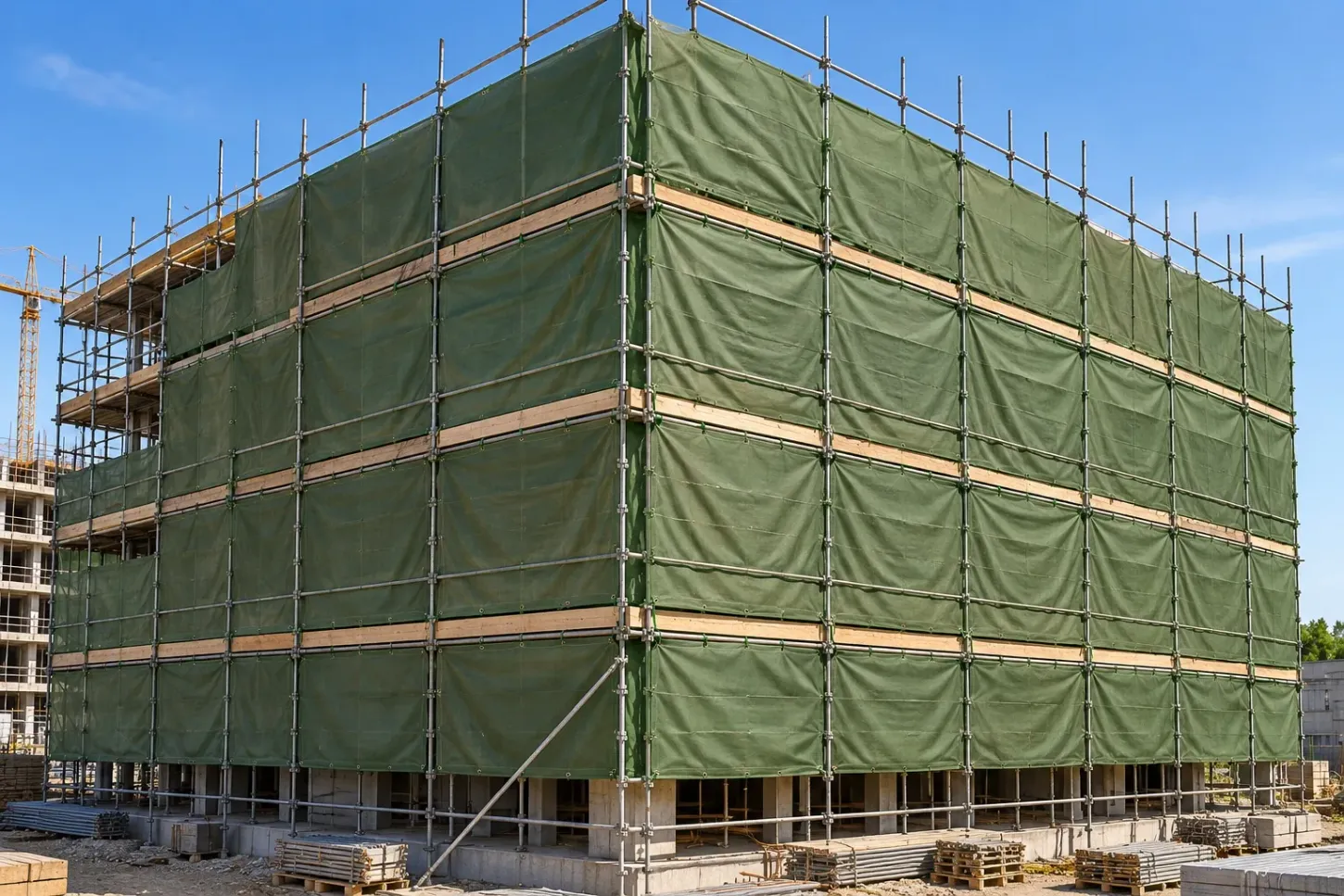 Construction site cover with canvas protection
