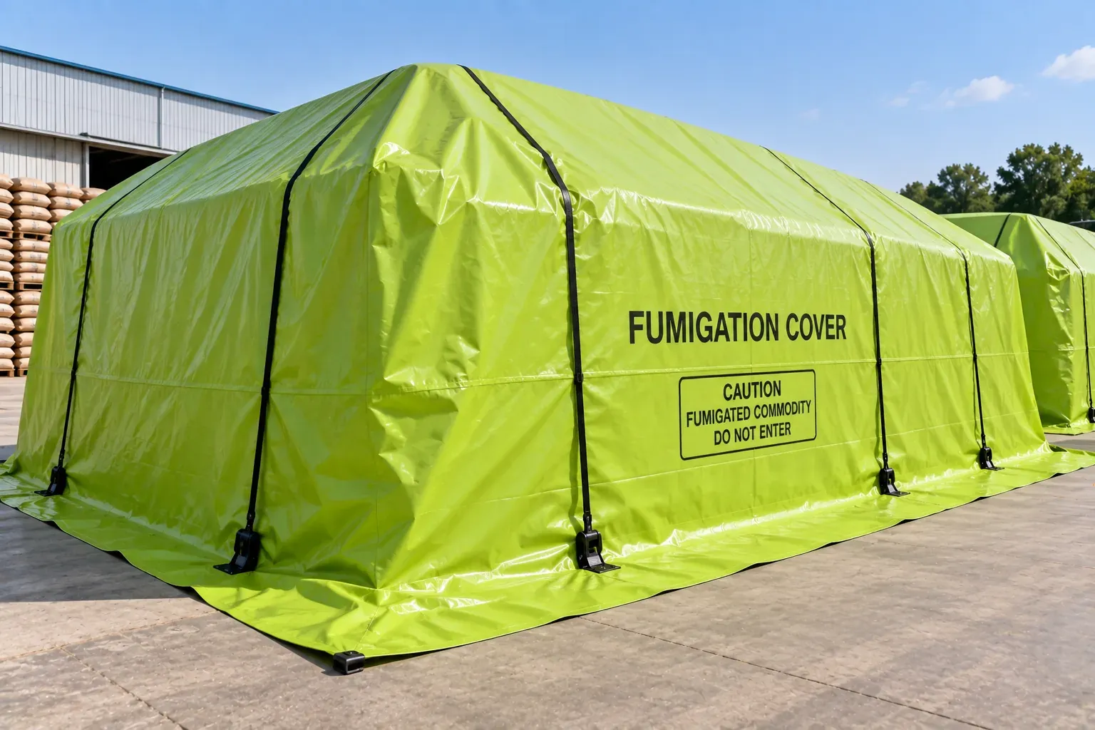 Fumigation cover protecting commodities