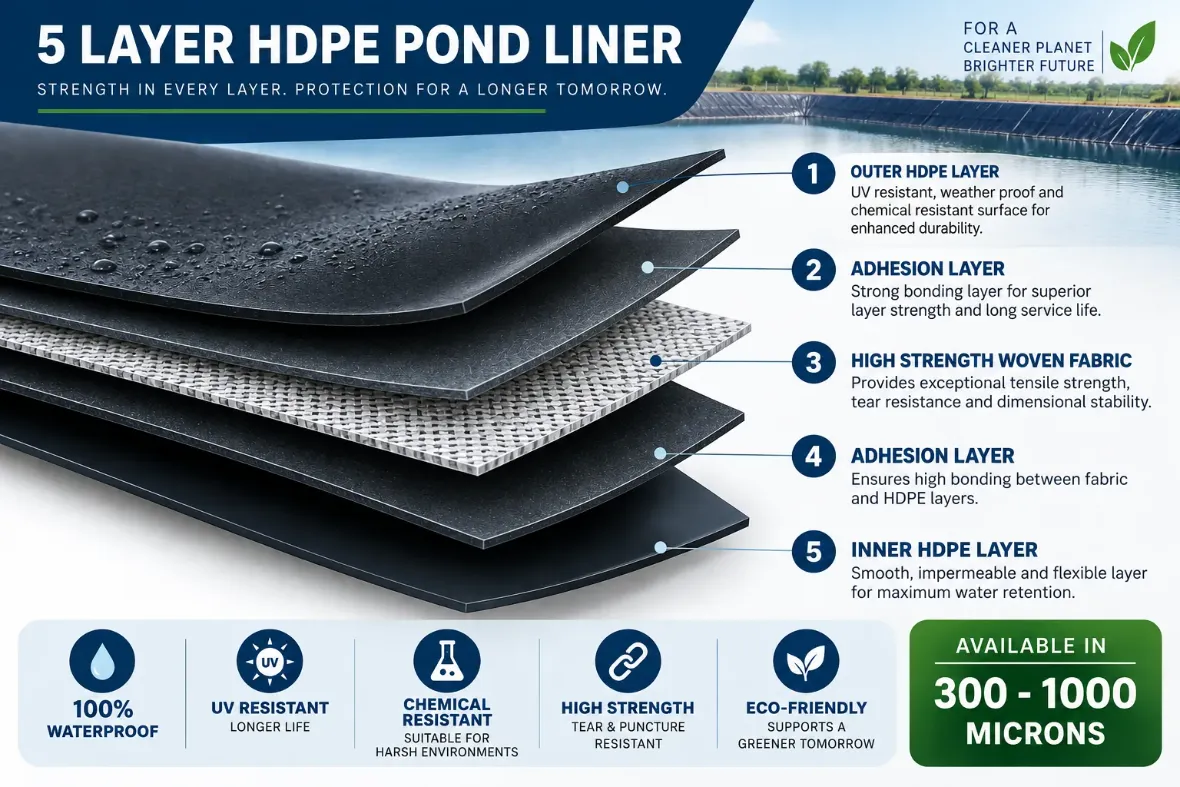 5 Layer HDPE Pond Liner Structure