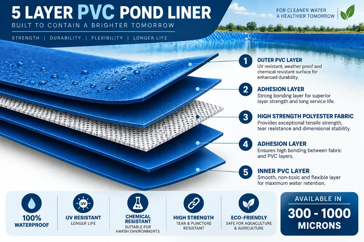 5 Layer PVC Pond Liner Structure
